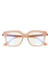 Diff Bella 50mm Round Blue Light Blocking Glasses In Brown