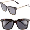 Diff Bella 52mm Polarized Sunglasses In Tortoise/grey