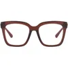 Diff Bella 54mm Gradient Square Optical Glasses In Festive Chestnut/clear