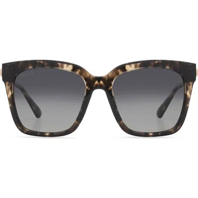 Diff Bella 54mm Square Polarized Sunglasses In Espresso Tortoise/grey