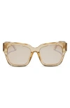 Diff Bella 54mm Square Sunglasses In Brown