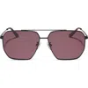 Diff Berkely 59mm Gradient Navigator Sunglasses In Black / Dark Cherry