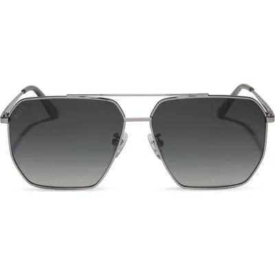 Diff Berkely 59mm Polarized Gradient Navigator Sunglasses In Gray