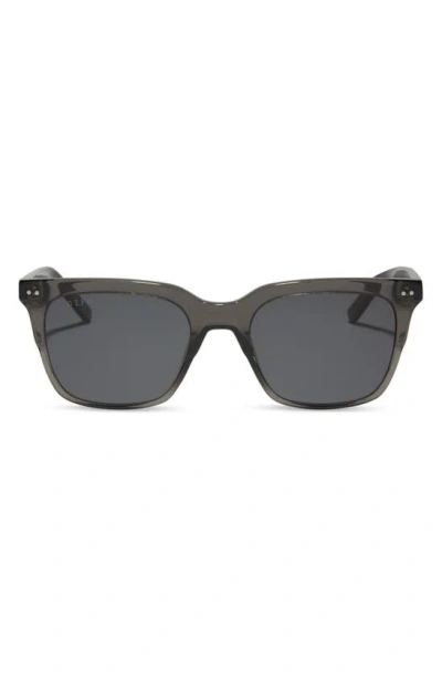 Diff Billie Xl 54mm Polarized Square Sunglasses In Black Smoke Crystal