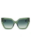 Diff Blaire 55mm Gradient Cat Eye Sunglasses In Sage Crystal / G15