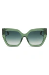 Diff Blaire 55mm Gradient Cat Eye Sunglasses In Sage Crystal / G15