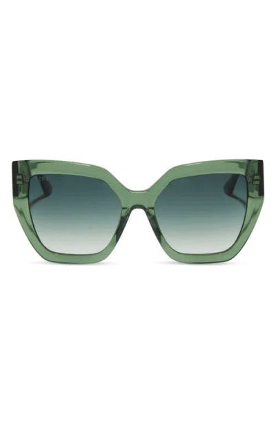 Diff Blaire 55mm Gradient Cat Eye Sunglasses In Sage Crystal / G15