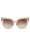 Diff Blaire 55mm Gradient Cat Eye Sunglasses In Vint Rose Crystal/brown Grad