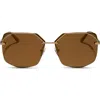 Diff Bree 62mm Square Sunglasses In Brown