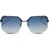 Diff Bree 62mm Square Sunglasses In Aegean Blue Flash