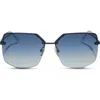 Diff Bree 62mm Square Sunglasses In Neutral