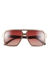 Diff Cameron 57mm Navigator Square Polarized Sunglasses In Brown