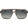 Diff Cameron 57mm Polarized Navigator Sunglasses In Gray
