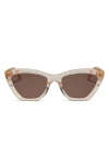 Diff Camila 55mm Cat Eye Sunglasses In Vintage Rose Crystal/ Brn Grad