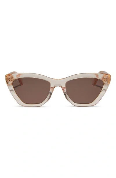 Diff Camila 55mm Cat Eye Sunglasses In Vintage Rose Crystal/ Brn Grad