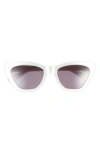 Diff Camila 55mm Gradient Square Sunglasses In White