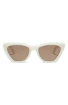 Diff Camila 56mm Gradient Square Sunglasses In Ivory/brown