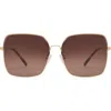 Diff Clara 59mm Gradient Square Sunglasses In Gold/brown