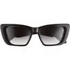 Diff Clara 59mm Gradient Square Sunglasses In Gold/coral Mirror