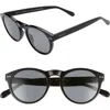 Diff Cody 50mm Polarized Round Sunglasses In Black/ Grey