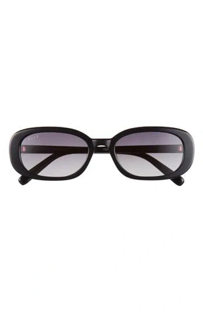 Diff Cove Oval Sunglasses In Black