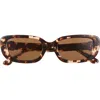 Diff Daphne 51mm Rectangle Polarized Sunglasses In Brown