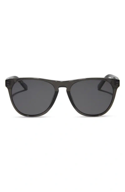Diff Darren 55mm Polarized Square Sunglasses In Black Smoke Crystal