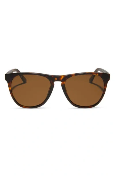 Diff Darren 55mm Polarized Square Sunglasses In Brown