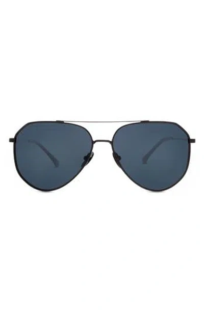 Diff Dash 61mm Aviator Sunglasses In Dash Black/smoke