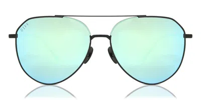 Diff Dash Polarized Matte Black+blue Mirror Polarized Lens Occhiali Da Sole Per Uomo