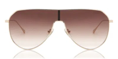 Diff Dash Shield De01-0662-gdbgn Women's Sunglasses Gold Size 134