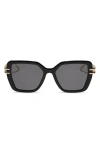 Diff Dasha 50mm Square Sunglasses In Black