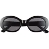 Diff Delaney 52mm Oval Sunglasses In Black Grey