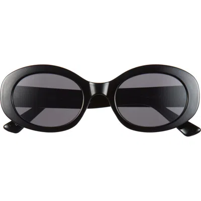 Diff Delaney 52mm Oval Sunglasses In Black Grey