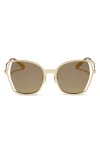 Diff Donna Iii 53mm Mirrored Square Sunglasses In Gold Mirror