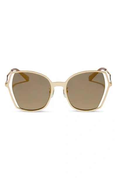 Diff Donna Iii 53mm Mirrored Square Sunglasses In Brown