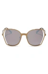 Diff Donna Iii 53mm Square Sunglasses In Brown Gold Flash