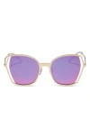 Diff Donna Iii 53mm Square Sunglasses In Pink Rush Mirror
