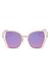 Diff Donna Iii 53mm Square Sunglasses In Pink Rush Mirror