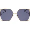 Diff Donna Iv 61mm Gradient Polarized Square Sunglasses In Gold/midnight