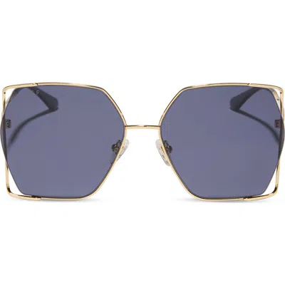 Diff Donna Iv 61mm Gradient Polarized Square Sunglasses In Gold/midnight