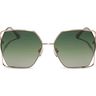 Diff Donna Iv 61mm Gradient Polarized Square Sunglasses In Gold