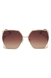Diff Donna Iv 61mm Gradient Square Sunglasses In Brown Gradient