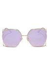 Diff Donna Iv 61mm Gradient Square Sunglasses In Taupe Mirror