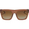 Diff Easton 55mm Gradient Square Sunglasses In Brown