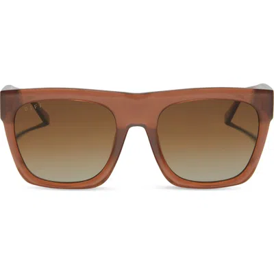 Diff Easton 55mm Gradient Square Sunglasses In Brown
