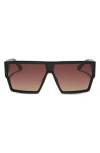 Diff Electra 136mm Gradient Shield Sunglasses In Brown Gradient