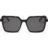 Diff Esme 53mm Gradient Polarized Square Sunglasses In Grey
