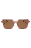 Diff Esme 53mm Gradient Square Sunglasses In Guava / Brown Gradient