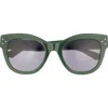 Diff Eva 53mm Cat Eye Sunglasses In Green